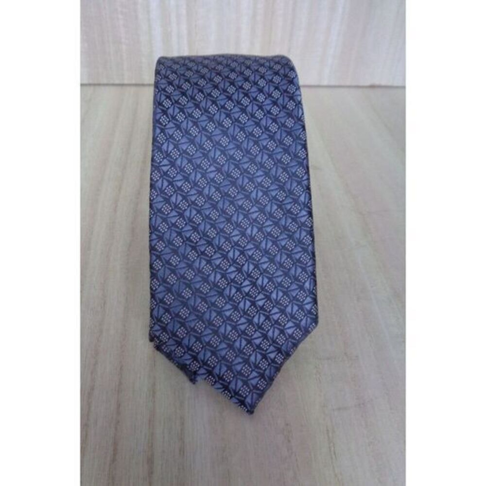 Alfani‎ Beaver Geo Mens Necktie Charcoal Geometric Pattern 2 1/2" Wide Polyester
